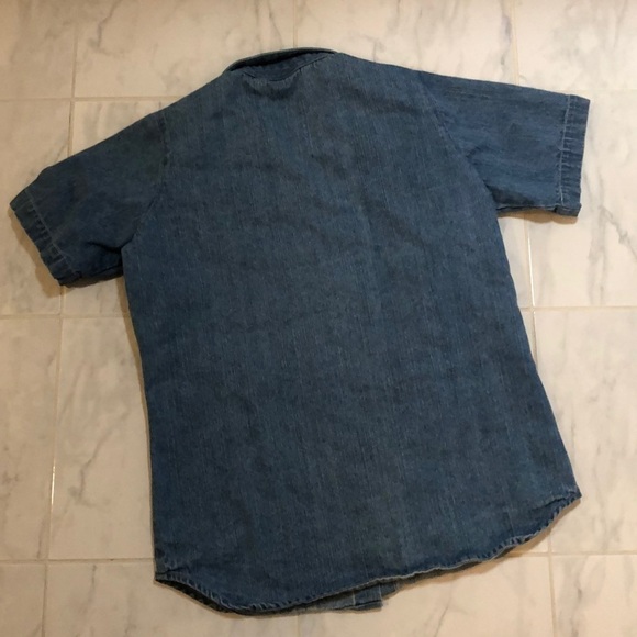 MICKEY inc blue collared jeans shirt. EUC! - Picture 6 of 6